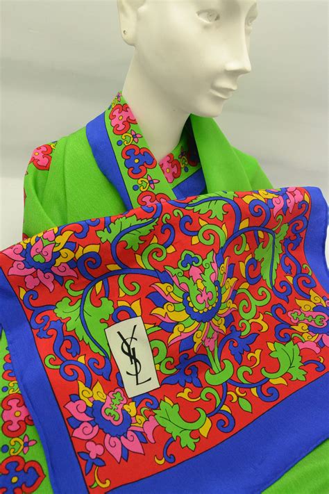 ysl silk scarf flowers|farfetch ysl scarf.